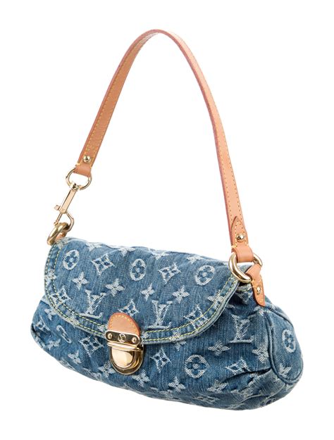 mini pleaty monogram denim bag